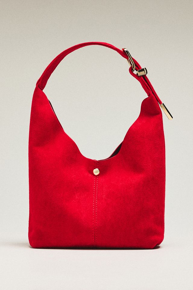 By Anthropologie Love Knot Faux Suede Mini Buckle Slouchy Bag #2