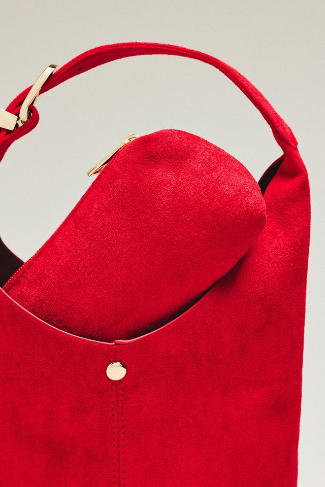 By Anthropologie Love Knot Faux Suede Mini Buckle Slouchy Bag #3
