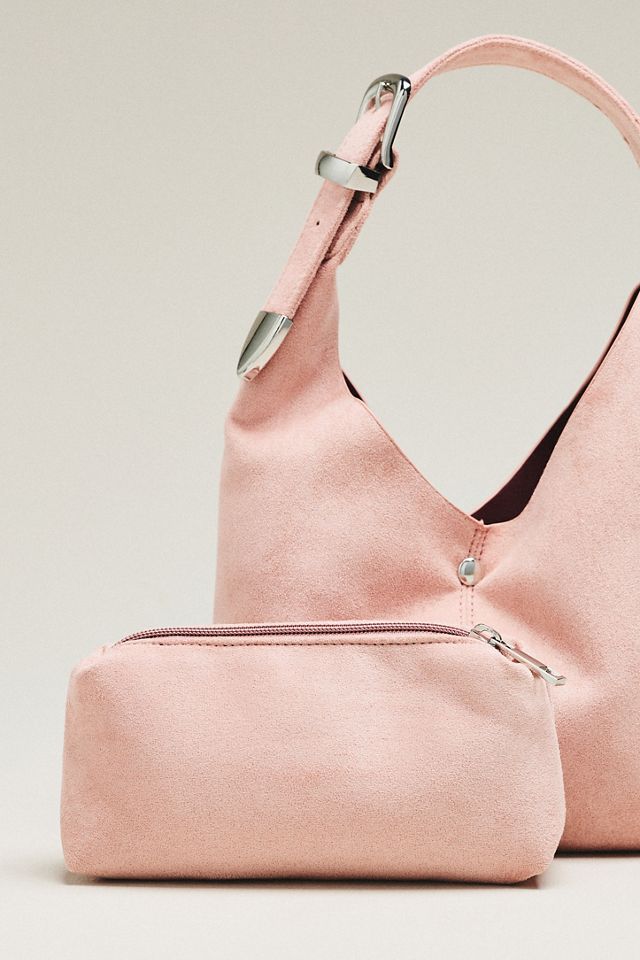 By Anthropologie Love Knot Faux Suede Mini Buckle Slouchy Bag #2