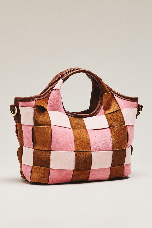 By Anthropologie Woven Faux Suede Mini Satchel #1