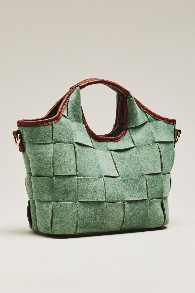 By Anthropologie Woven Faux Suede Mini Satchel #1