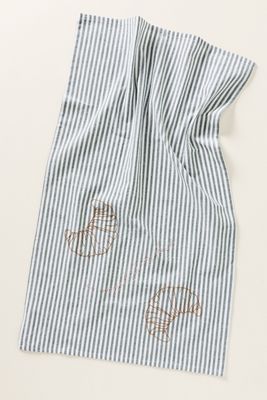 DIY Striped Croissant Tea Towel Embroidery Kit