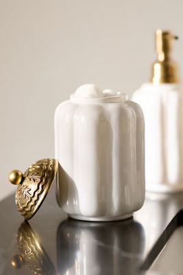 Eloise Scallop Glass Lidded Bath Canister