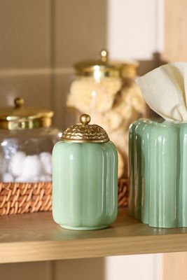 Eloise Scallop Glass Lidded Bath Canister