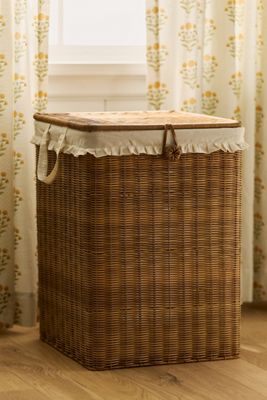 Calista Skirted Faux Rattan Hamper