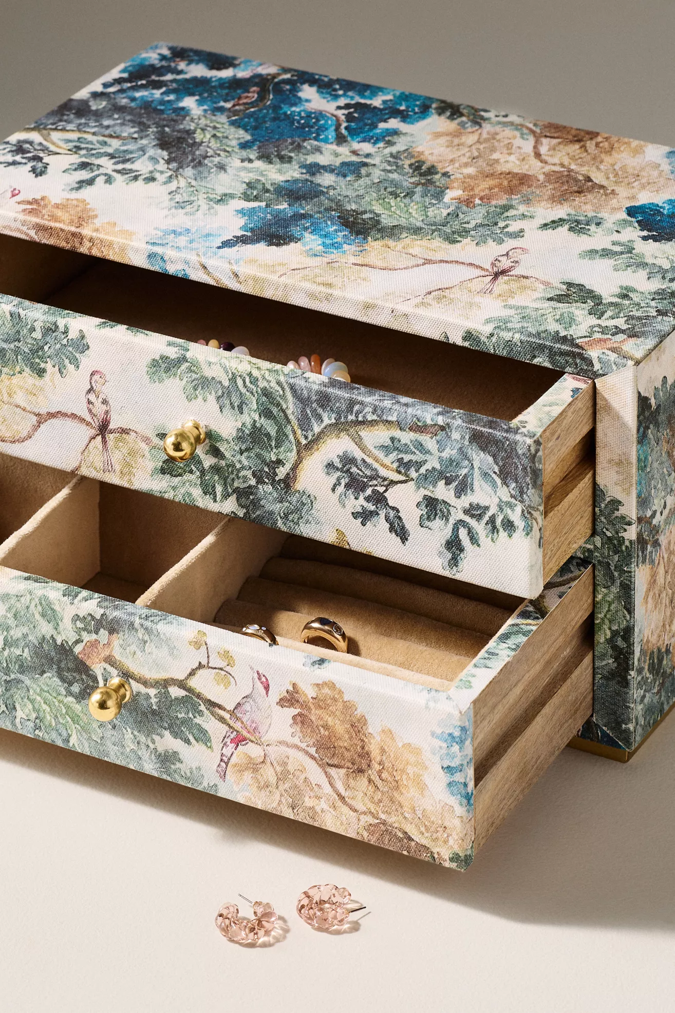 Hale Dual-Drawer Canvas Jewelry Box - thumbnail 5