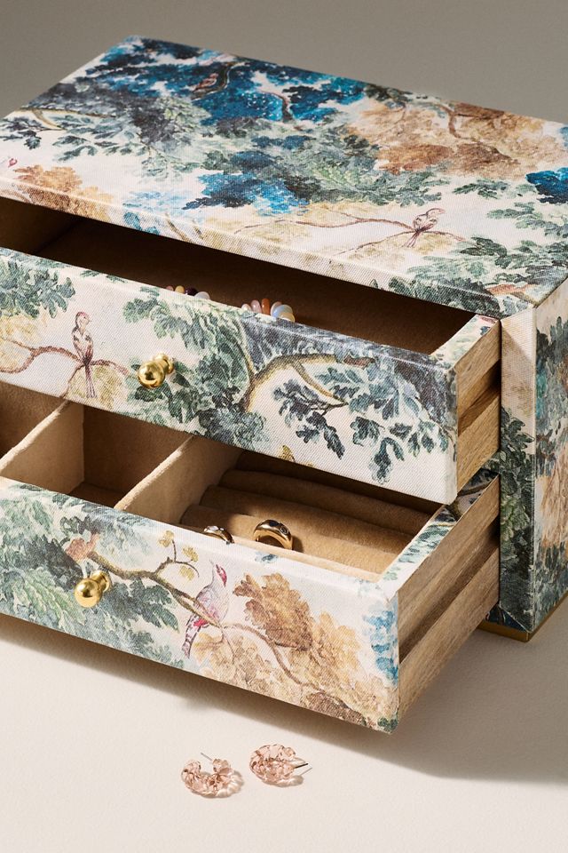 Hale Dual-Drawer Canvas Jewelry Box #1