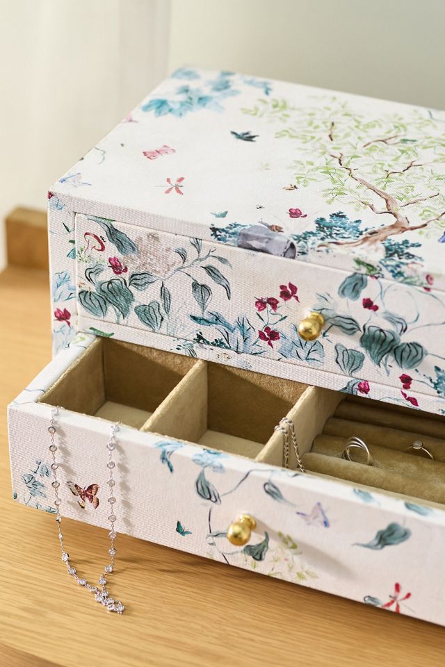 Hale Dual-Drawer Canvas Jewelry Box #1