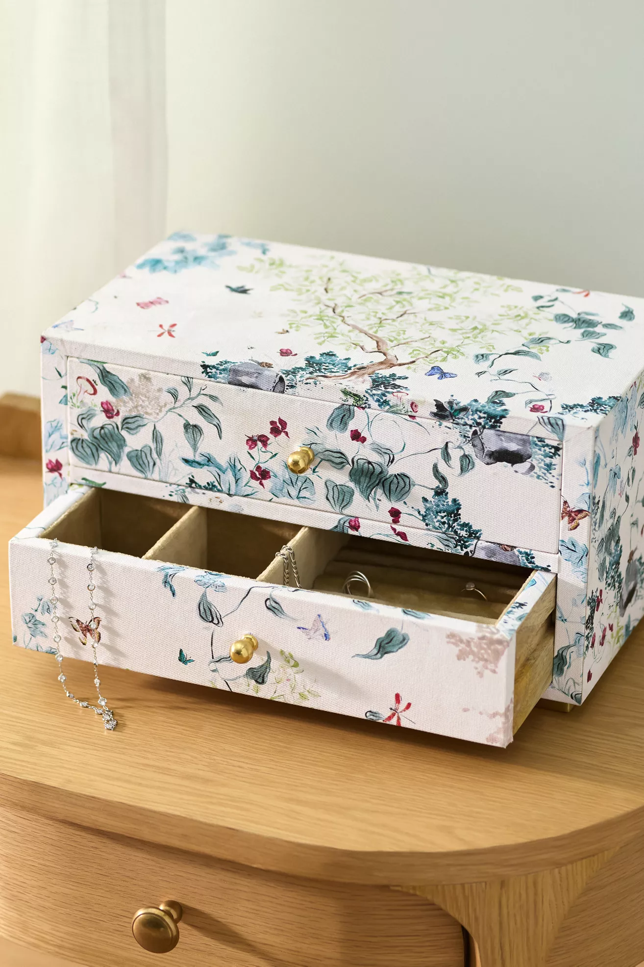 Hale Dual-Drawer Canvas Jewelry Box