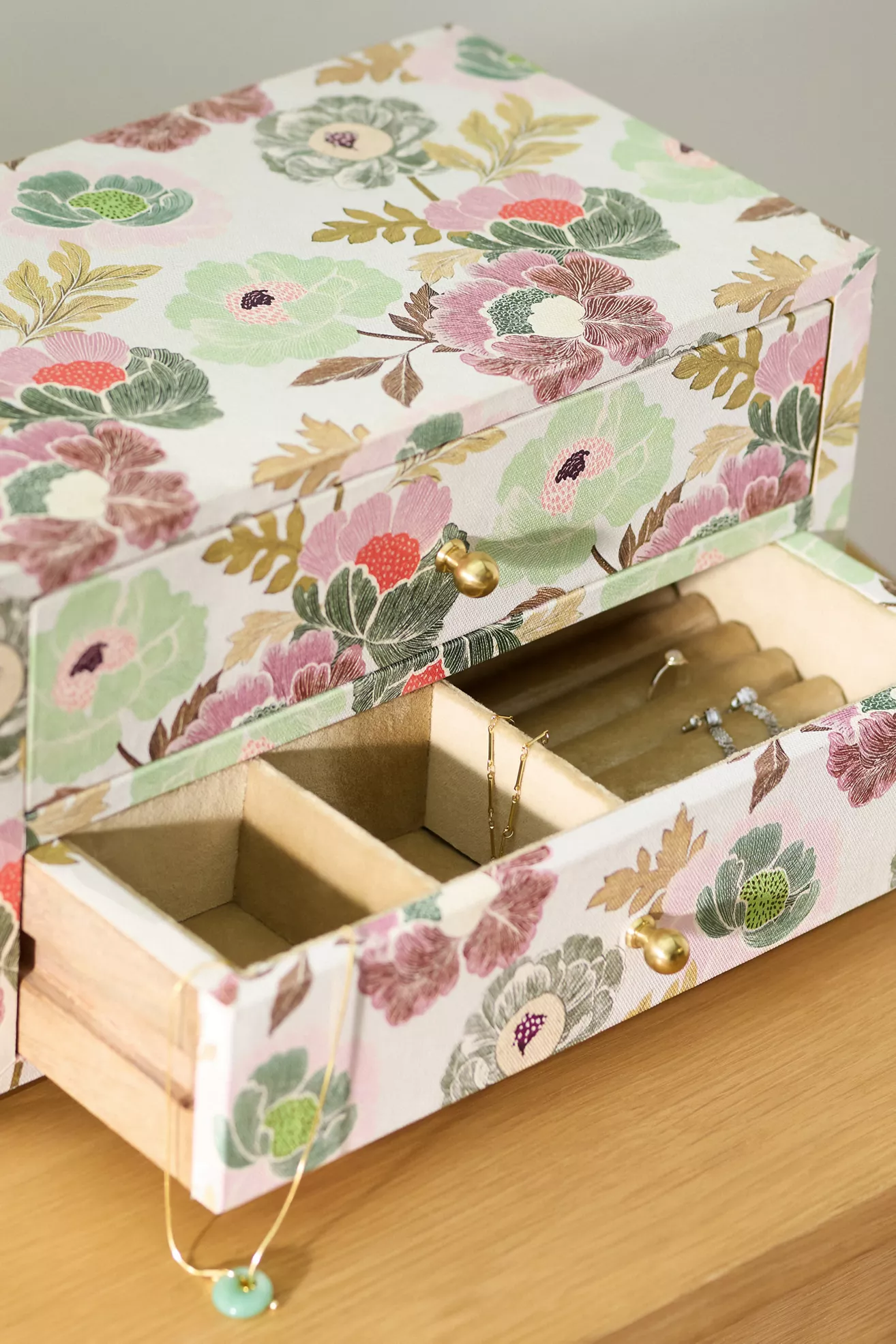Hale Dual-Drawer Canvas Jewelry Box - thumbnail 7