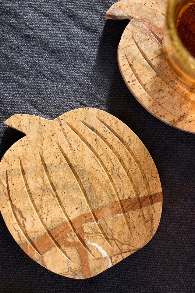 Marble Pumpkin Coasters, Set of 4 #1