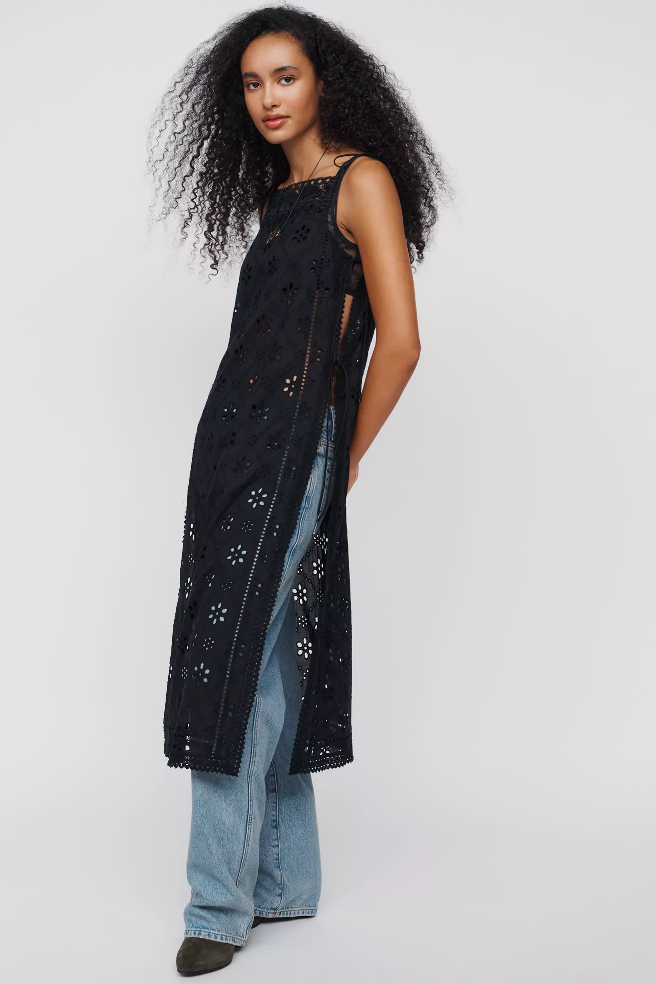 Love Wednesday 100% Cotton Eyelet Flyaway Tunic