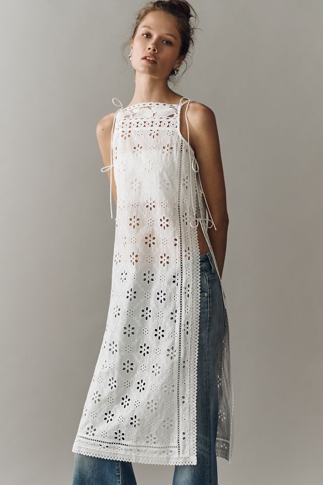 FaB Fyendal's Spring Tunic 英語版　白枠 Love Wednesday Cotton Eyelet Flyaway Tunic | Anthropologie