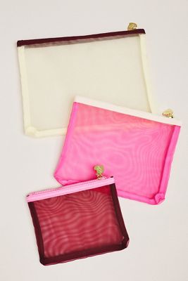 Frasier Sterling Mesh Pouches, Set of 3