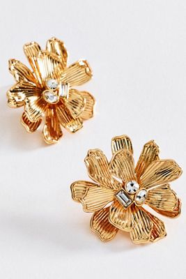 BaubleBar Zahra Gold Flower Earrings