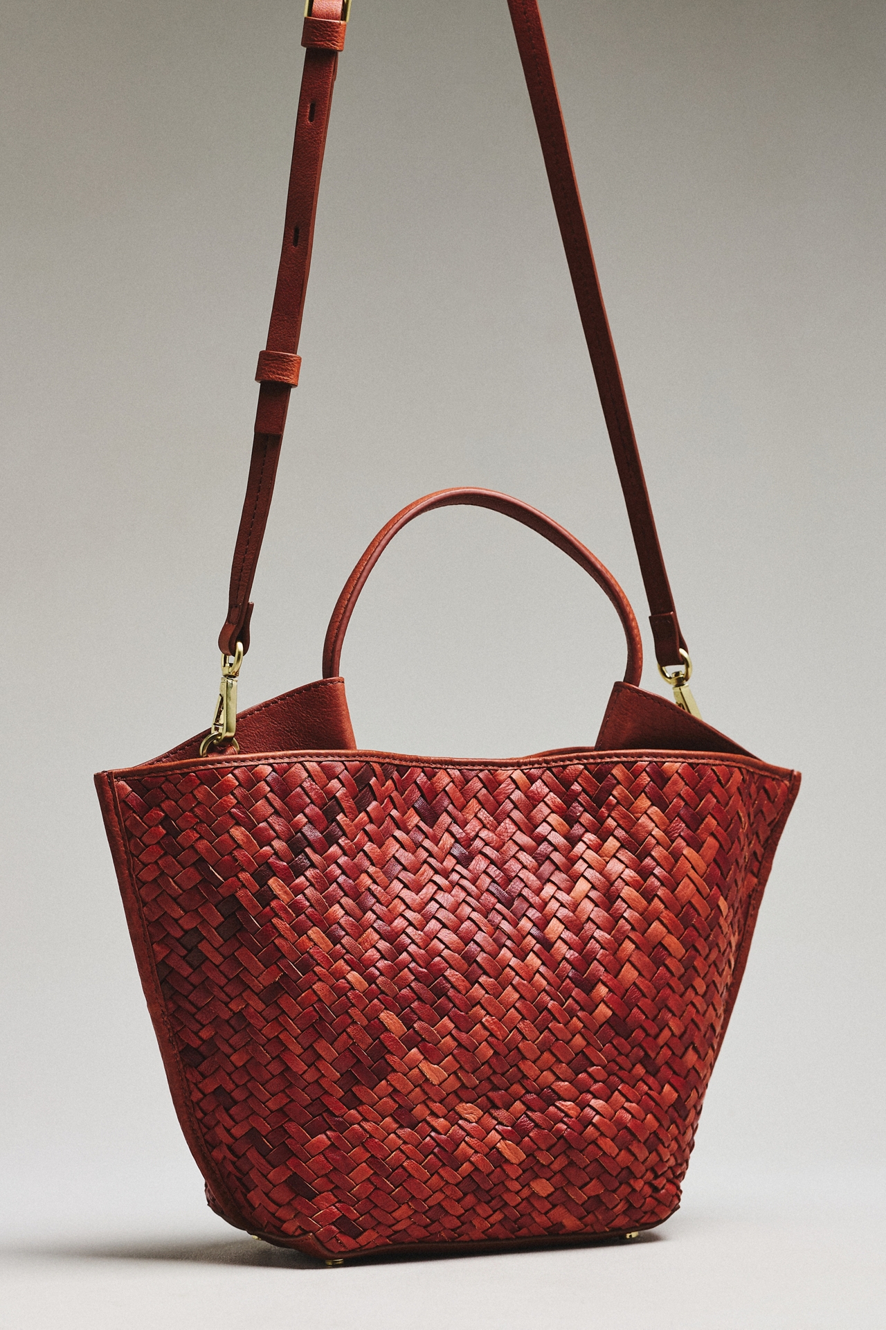 Ecotorie Austin Large Woven Leather Top Handle Bag