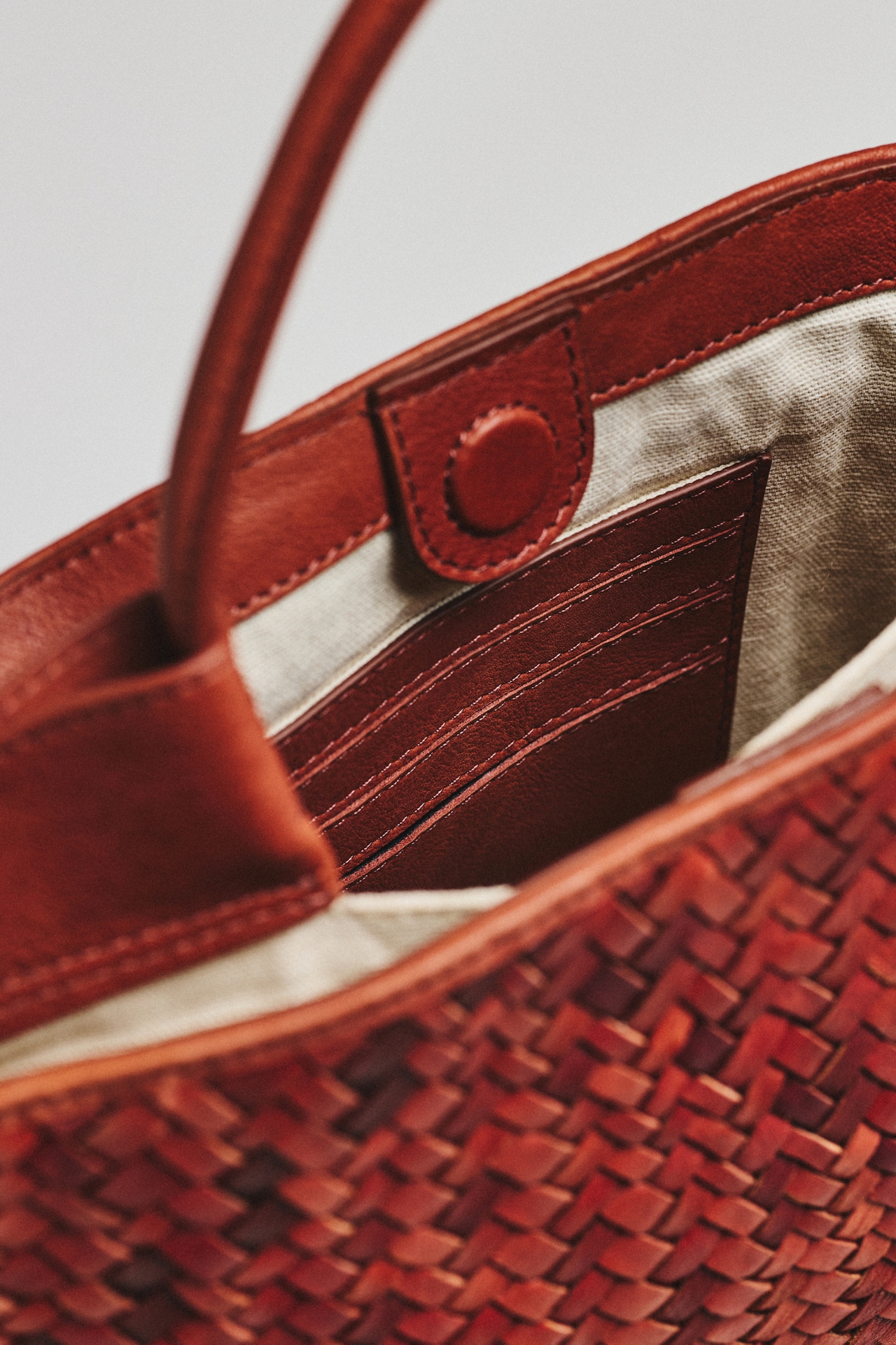 Ecotorie Austin Large Woven Leather Top Handle Bag