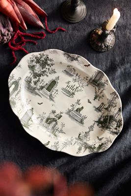 Halloween Toile Stoneware Serving Platter