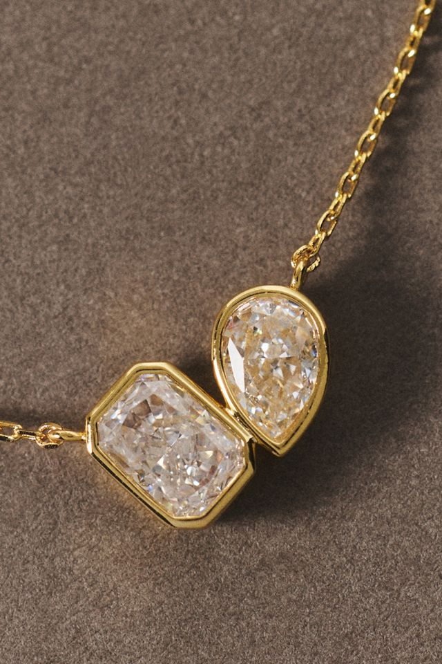 Shashi Toi et Moi Bezel Necklace #1