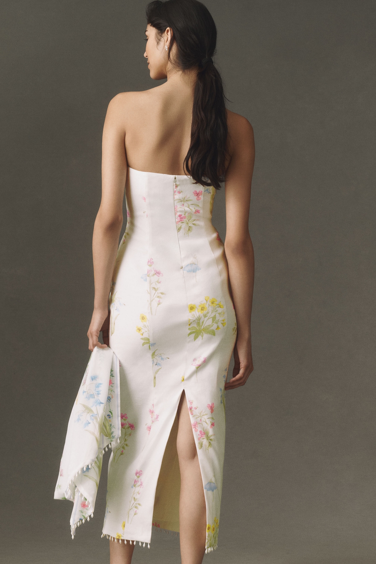BHLDN Strapless Dress with Scarf