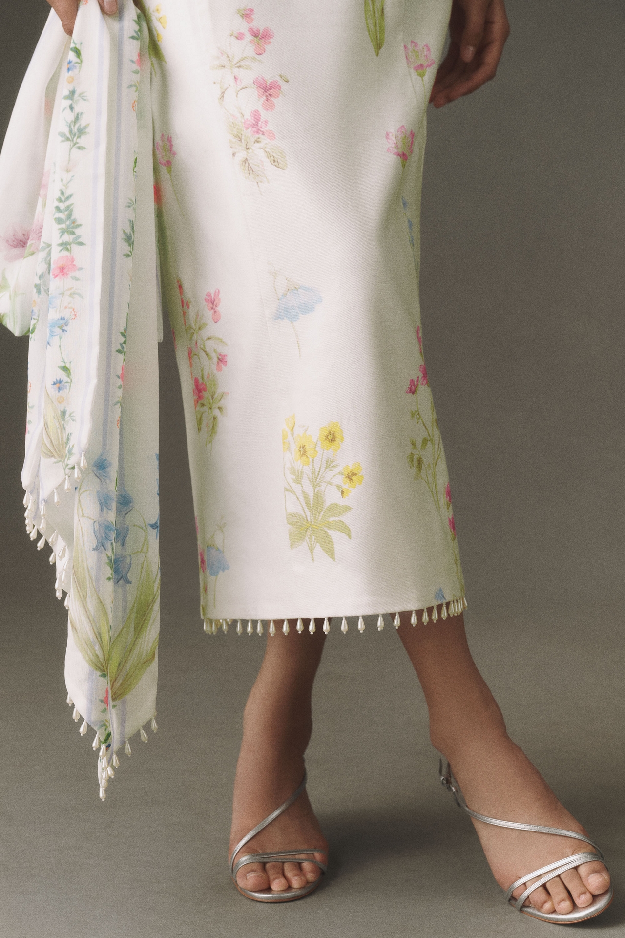BHLDN Strapless Dress with Scarf