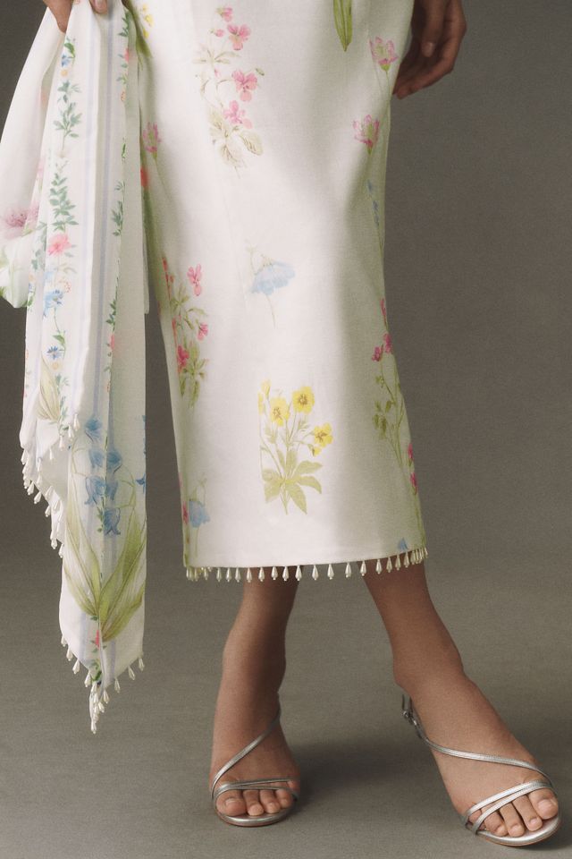 BHLDN Strapless Dress with Scarf #3