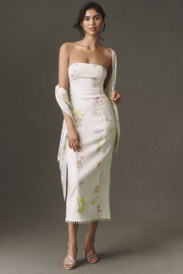 BHLDN Strapless Dress with Scarf