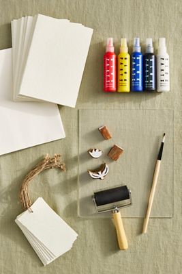 Tulip Block Print Stationery Kit