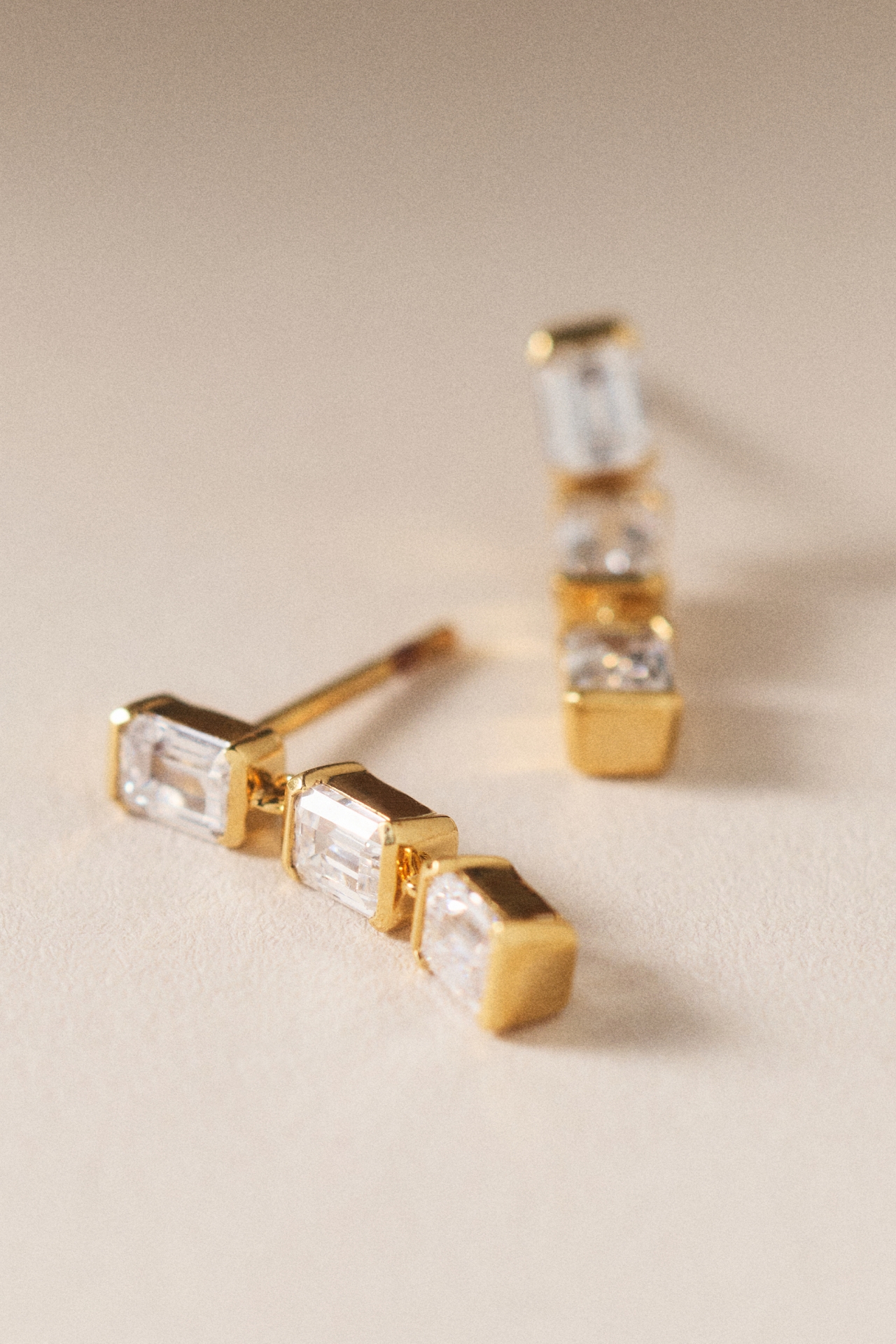 Baguette Diamond Drop Earrings