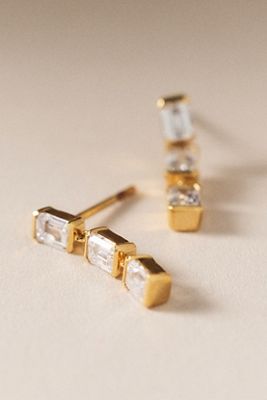 Baguette Lab Diamond Drop Earrings