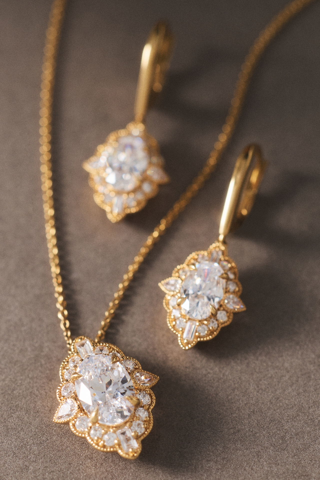 Antique-Inspired Diamond Drop Earrings