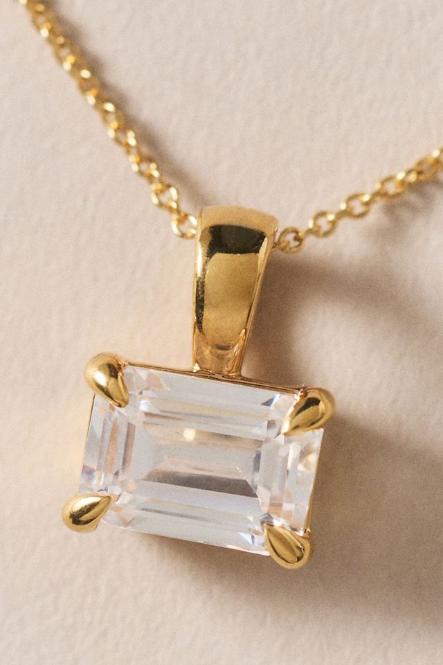 Baguette-Cut Lab Diamond Pendant Necklace #1