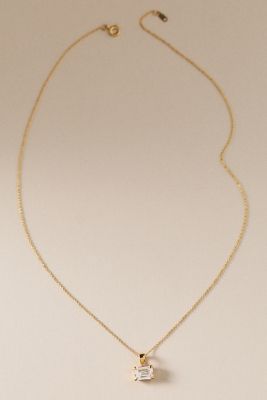 Baguette-Cut Lab Diamond Pendant Necklace