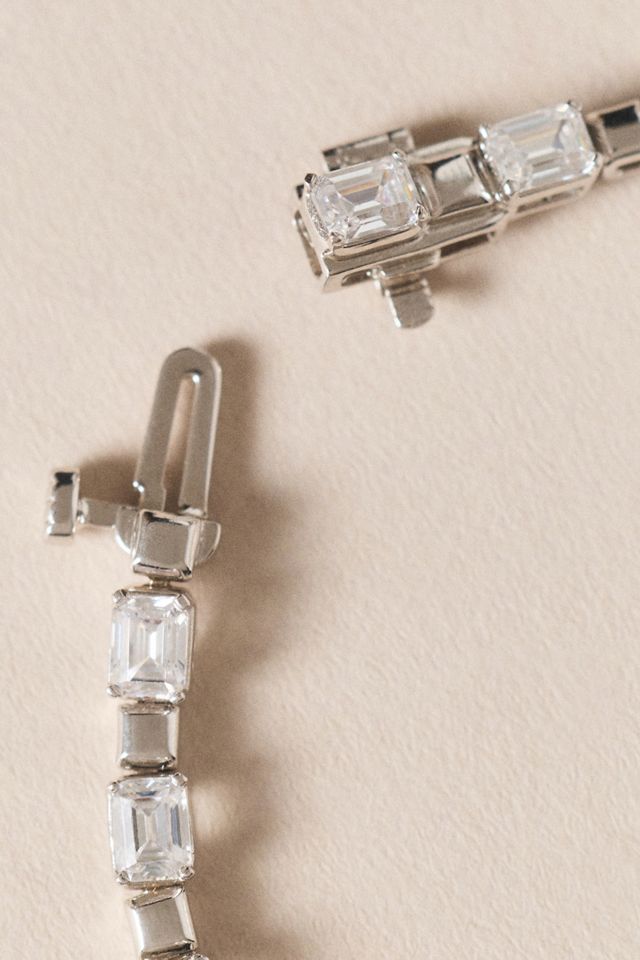Baguette-Cut Lab Diamond Tennis Bracelet #1