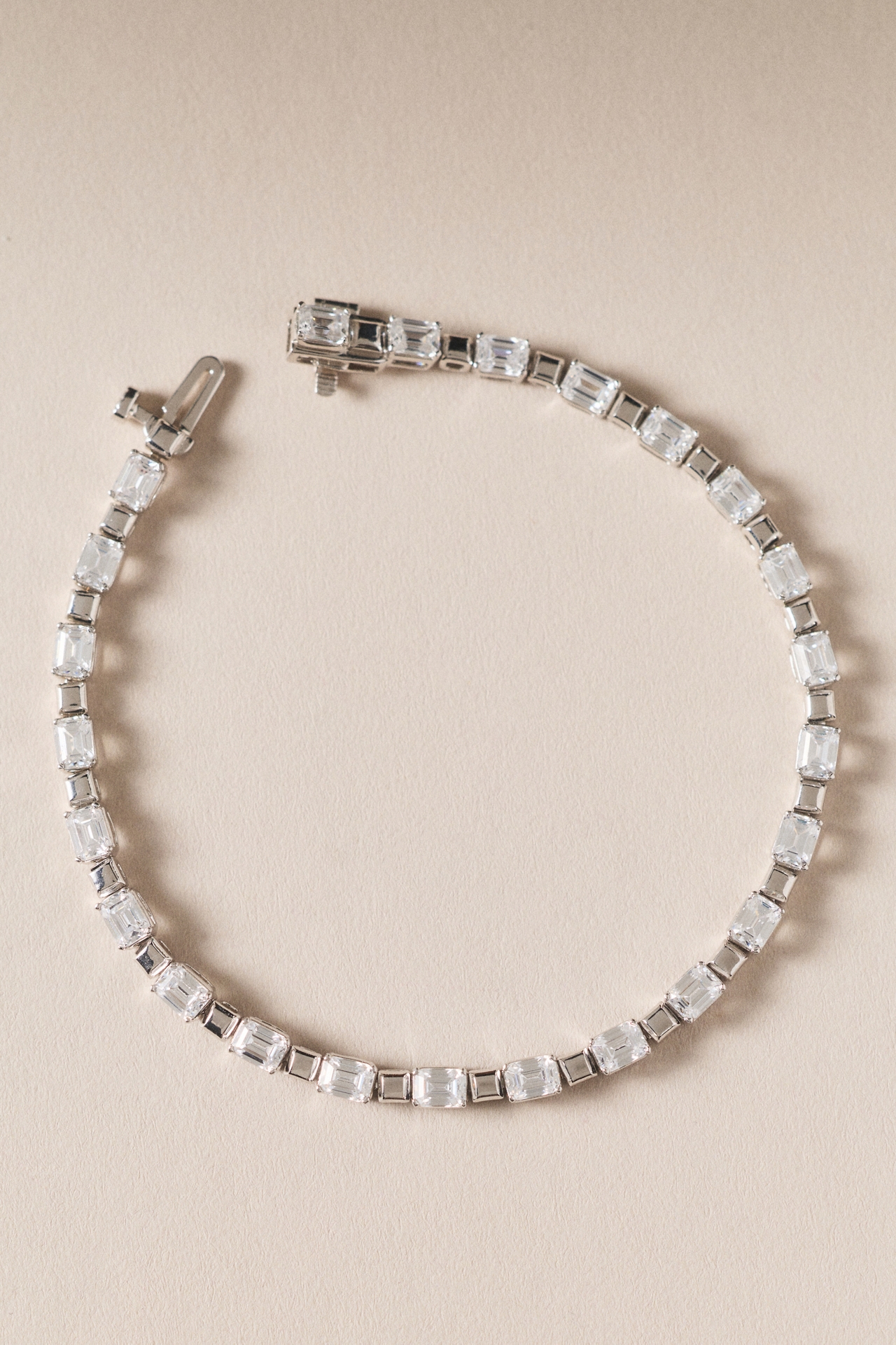 Baguette-Cut Lab Diamond Tennis Bracelet