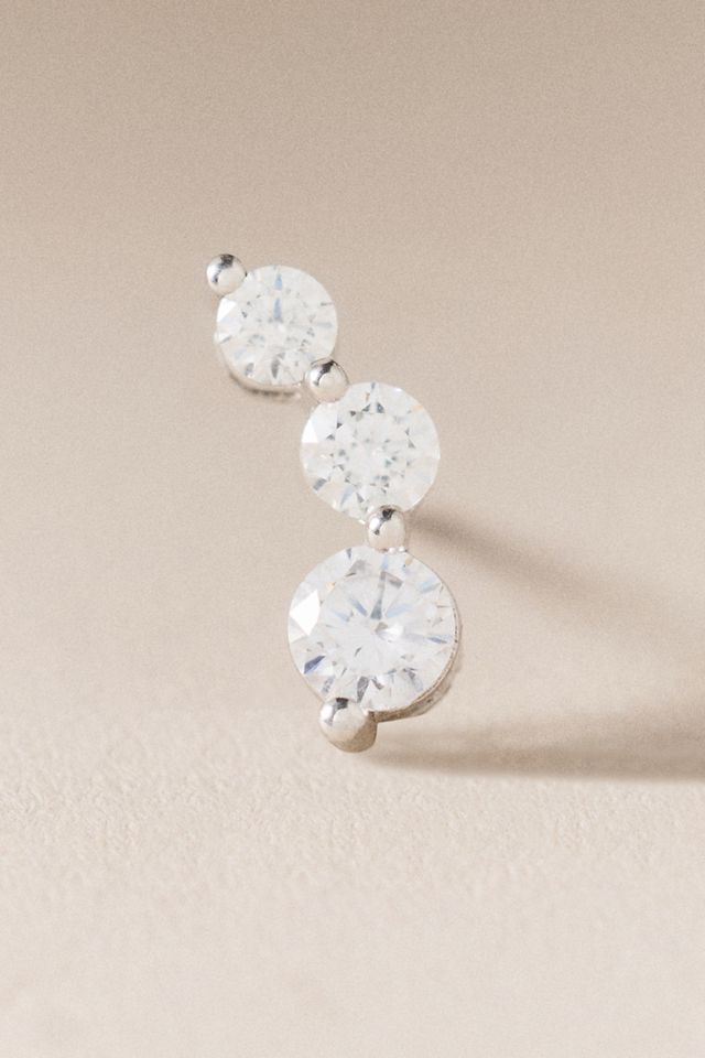 Lab Diamond Stud Climber Earrings #1
