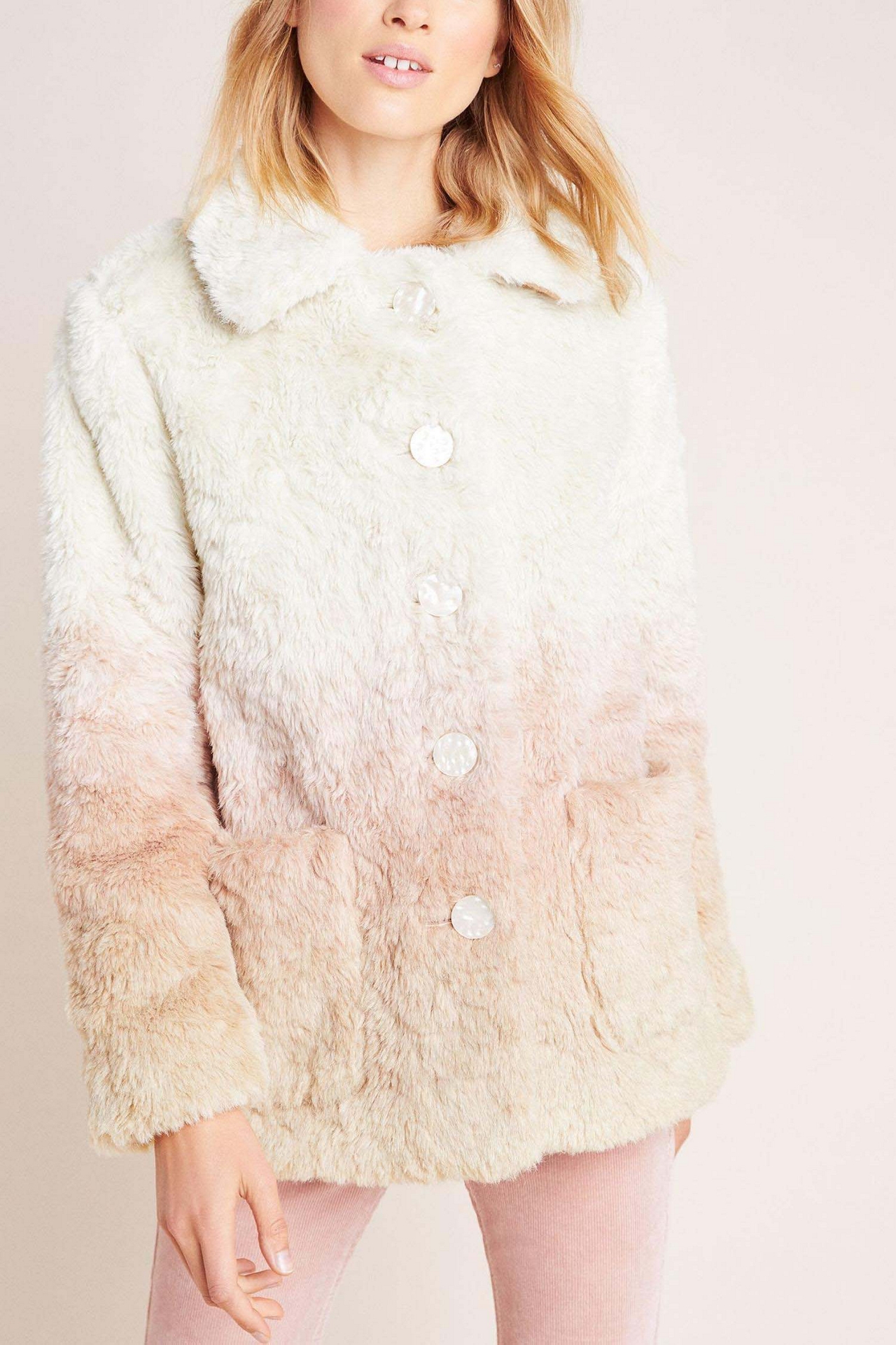 Ombré Faux-Fur Coat