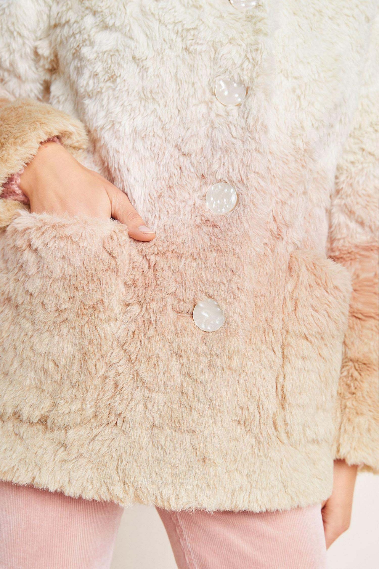 Ombr? Faux-Fur Coat