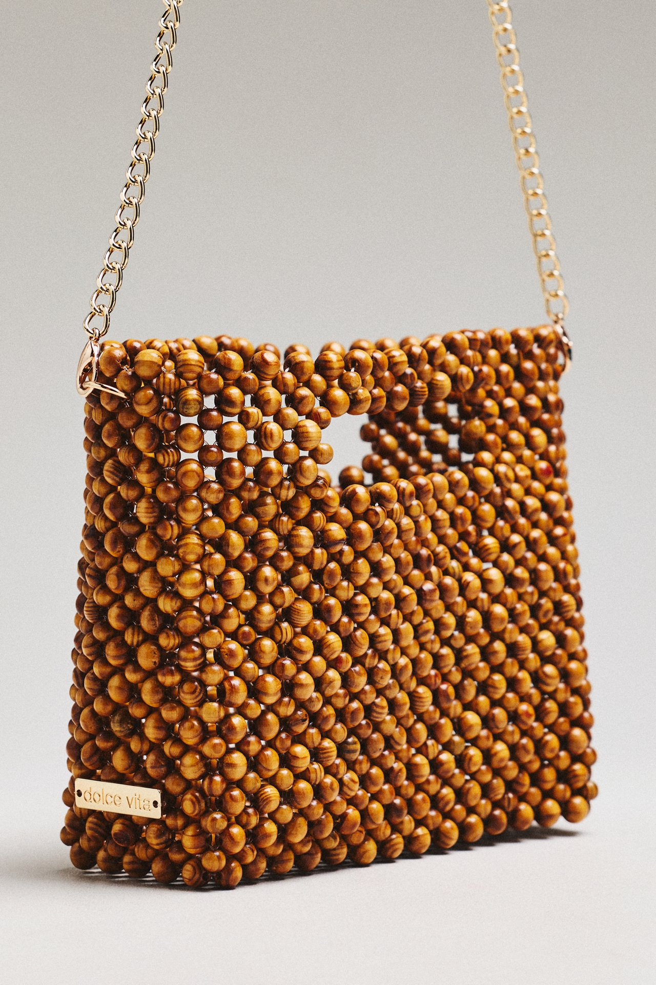 Dolce Vita Linzy Wood Beaded Hand Bag