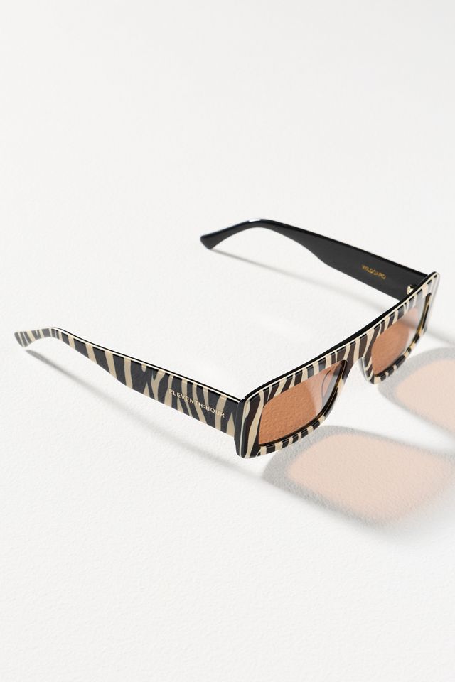 Eleventh Hour Slim Rectangle Patterned Sunglasses #1