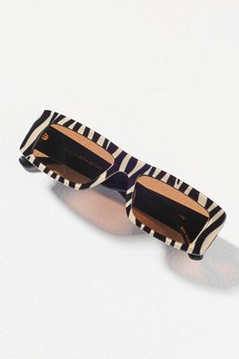 Eleventh Hour Slim Rectangle Patterned Sunglasses