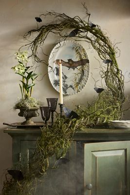 Faux Mossy Twig Garland, 10’