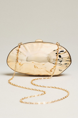 超希少オール螺鈿　シェルの贅沢なヴィンテージ　がま口クラッチ　真珠パール Hammered Seashell Clutch | Anthropologie