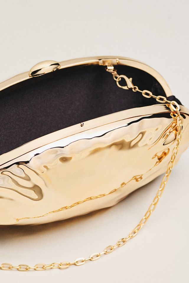 超希少オール螺鈿　シェルの贅沢なヴィンテージ　がま口クラッチ　真珠パール Hammered Seashell Clutch | Anthropologie
