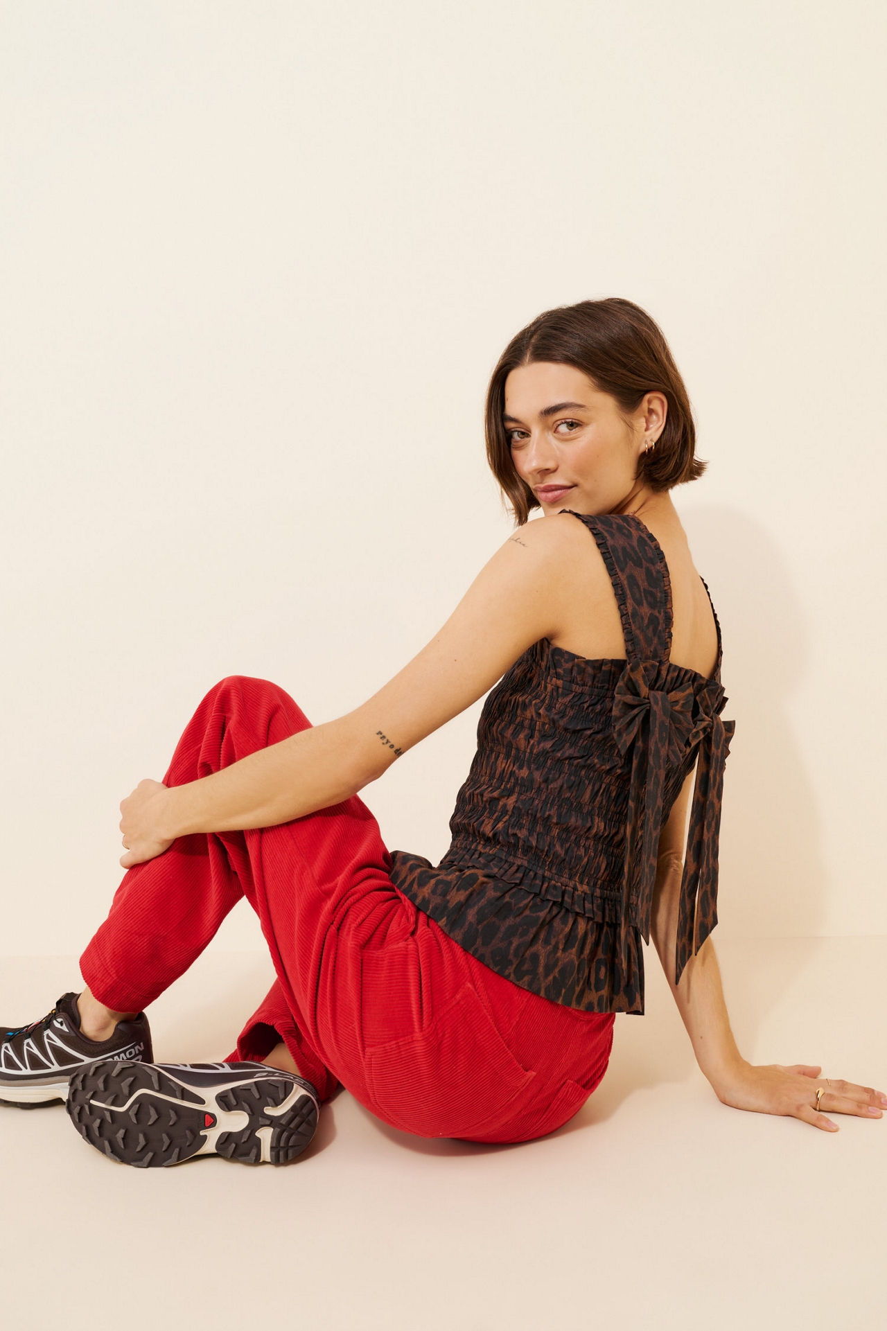 Damson Madder Tish Smocked Peplum Tank