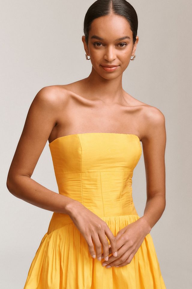 BHLDN Strapless Drop-Waist Bubble Midi Dress #1