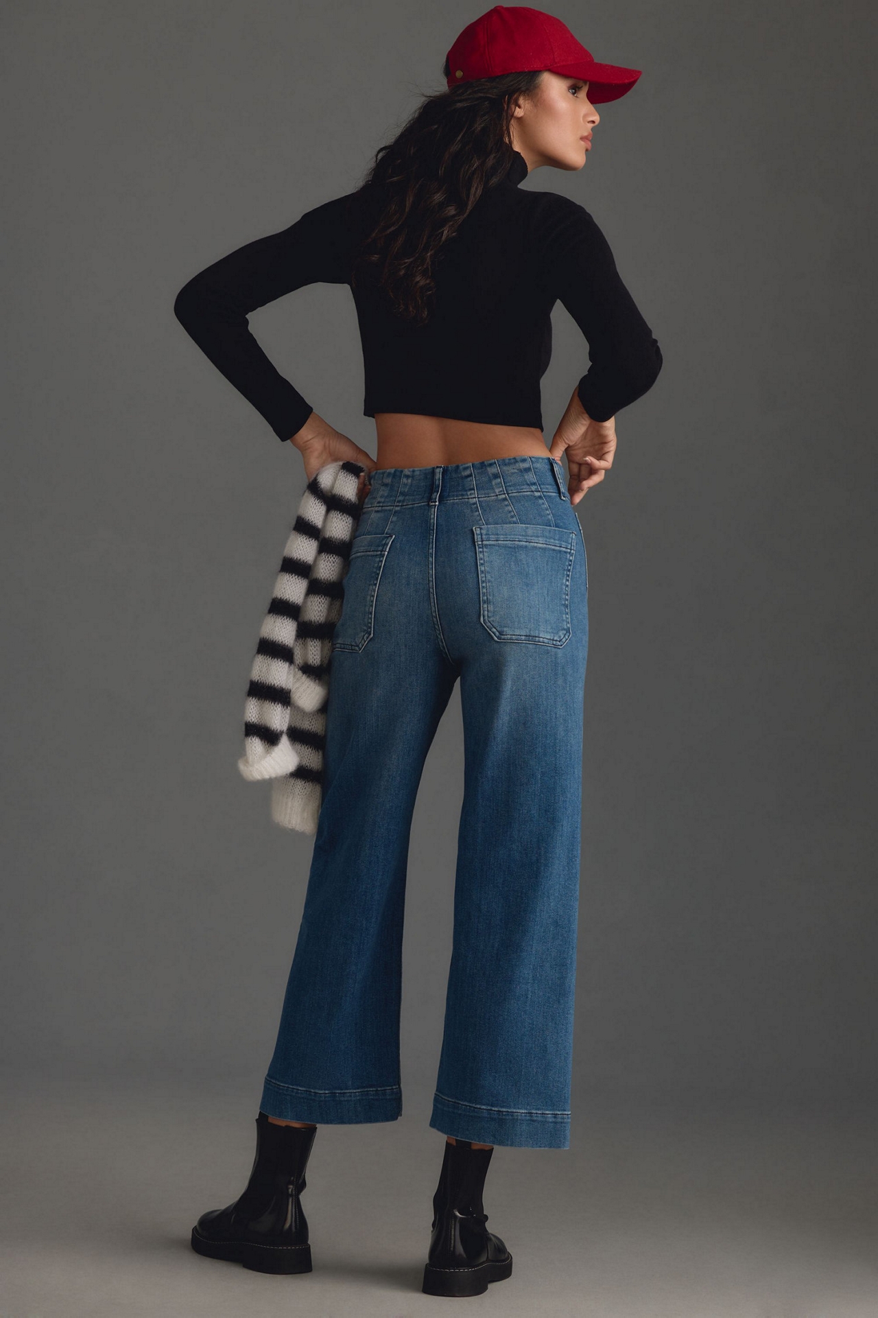Maeve The Denim Colette Cropped Wide-Leg Jeans