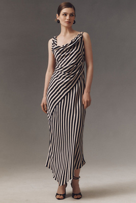 BHLDN Stripe Cowl-Neck Maxi Dress | Anthropologie