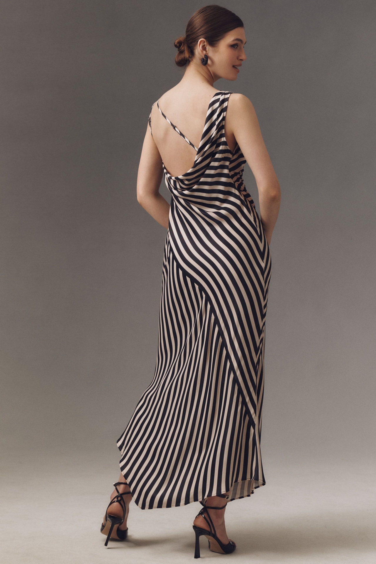 BHLDN Stripe Cowl-Neck Maxi Dress