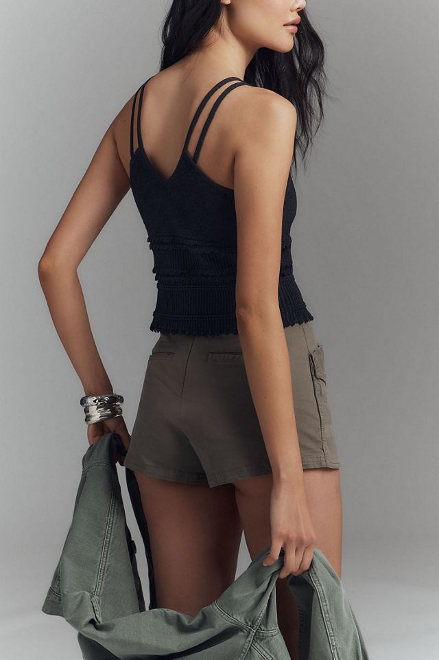 Knit V-Neck Linen Blend Tank Top #2